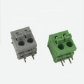 90 grados 5.0 mm Pitch Green and Grey Spring PCB Terminal Bloque Conector con botones